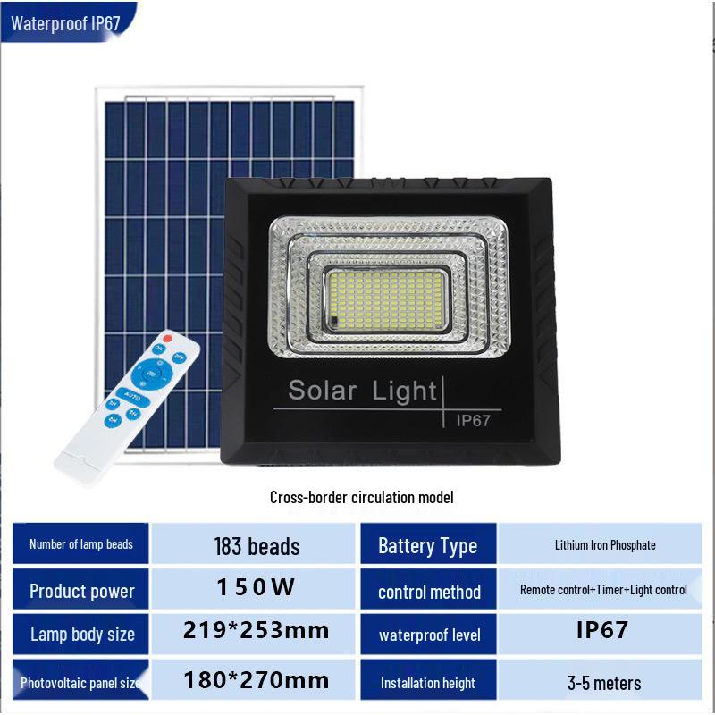 Solar Outdoor Courtyard and Street Flood Light with Motion Sensor