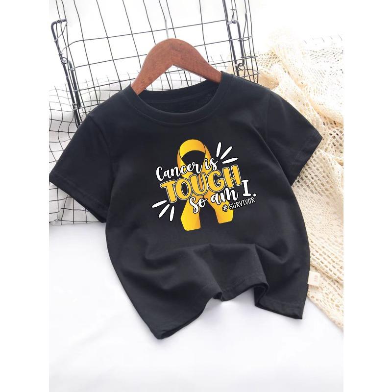 Europäische Größen Kinder Sommer Kurzarm T-Shirt, Cartoon Print Oberteil für Mädchen, Mit süßem Design, Geeignet für Ausflüge und den Alltag