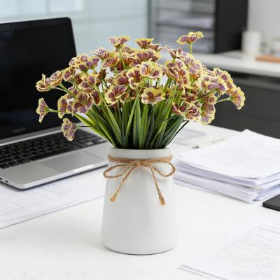 Viola Artificiale Realistica Fiore Finto a Gambo Lungo Casa Ufficio Matrimonio Festa Centrotavola Interno Esterno Finta Fioritura Decorazione