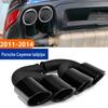 Porsche Cayenne (2011-2014) GTS Black Quad Exhaust Tips for Pipe Modification