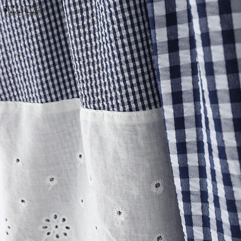 ZANZEA Γυναικείες Καθημερινές Δαντελωτές Κροσέ Πατςγουόρκ Φαρδιές Πλαϊνές Πλακέ Φούστες