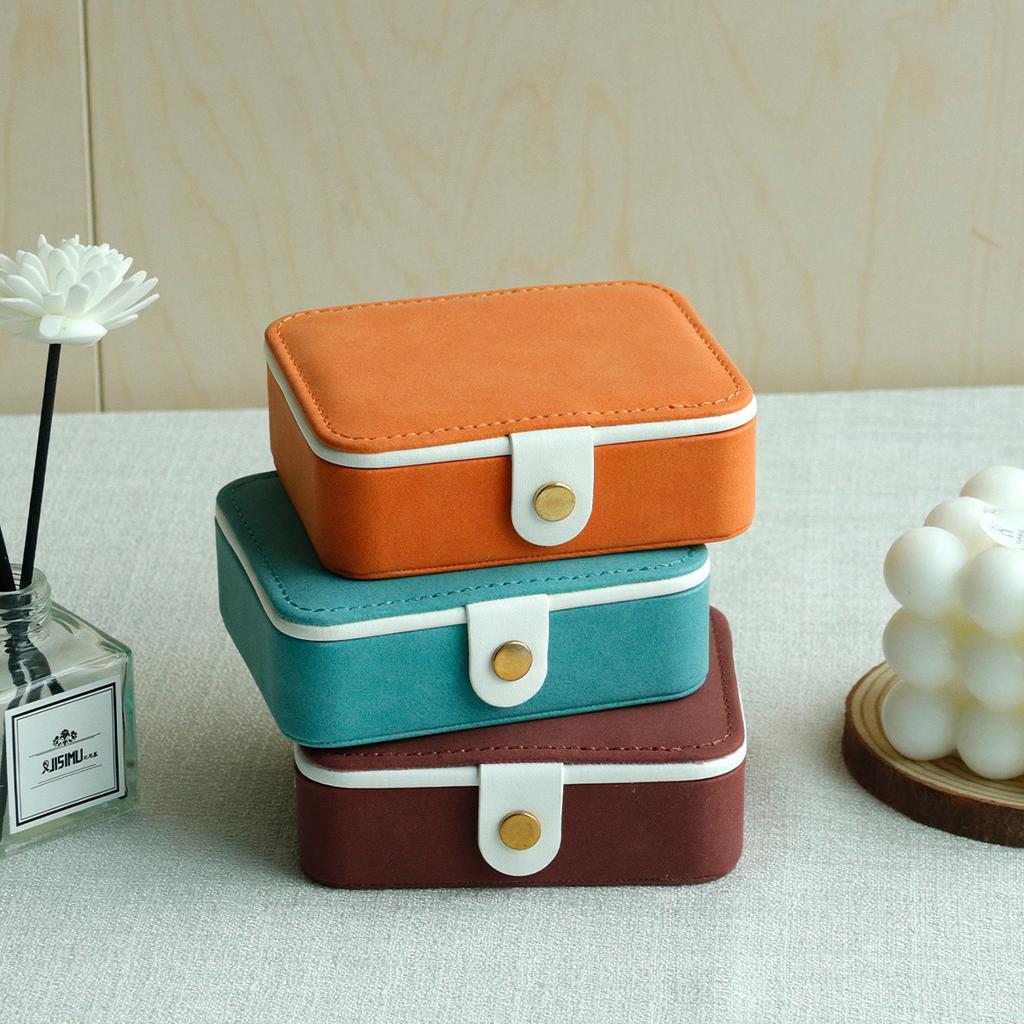 Travel Jewelry Case With Mirror Necklace Earrings Ring Organizer Display Boxes Pu Leather Jewelry Storage Box Portable