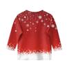 Christmas Day Print Tops For Youth Girls 4-11 Years Round Neck 3/4 Sleeves T-Shirts Trendy Tops Outfit Tees