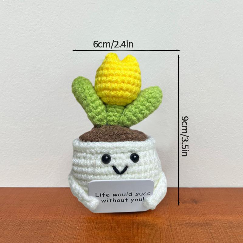 Crochet Positive Energy Dolls Small Pocket Hug Handmade Plush Knitted Potatoes Desktop Decoration Knitting Animal Vegetables Doll