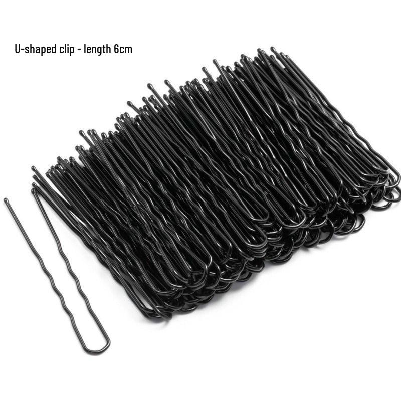 Black U-Shaped Hairpin: 2-Prong Insert Comb for Secure Bun & Ponytail Styling Without Hair Damage