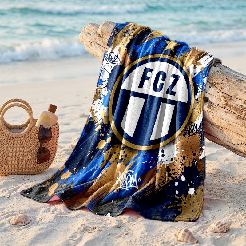 FC Zürich Print Microfiber Beach Towel Quick Dry Absorbent Large Towel For Beach Swimming Travel