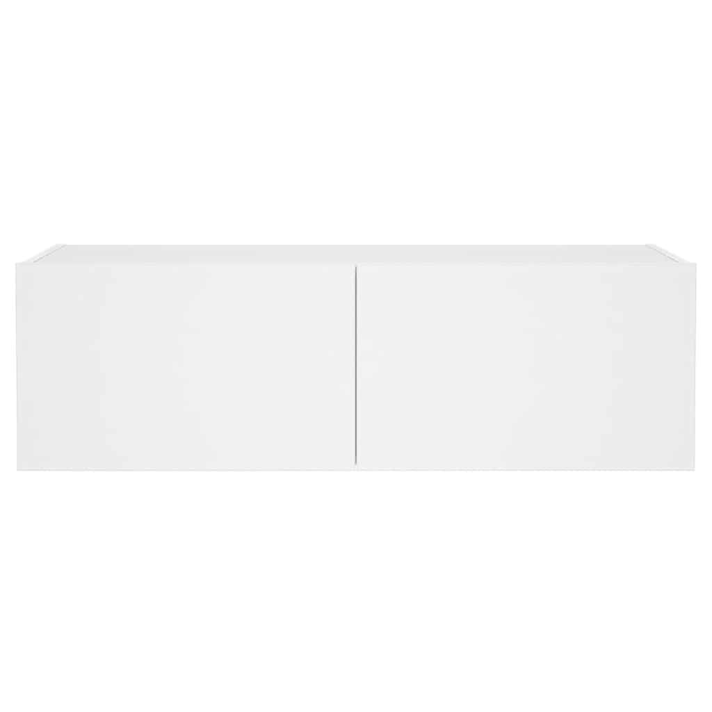 Wall Mounted TV Cabinet with RGB LED Lights White 100 x 35 x 31 cm
