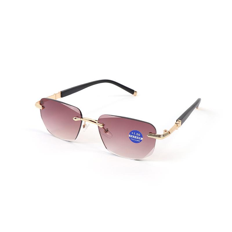 [Exclusive to live broadcast] Middle-aged and elderly high-end frameless reading glasses high definition eye protection anti-blue light temperament ag