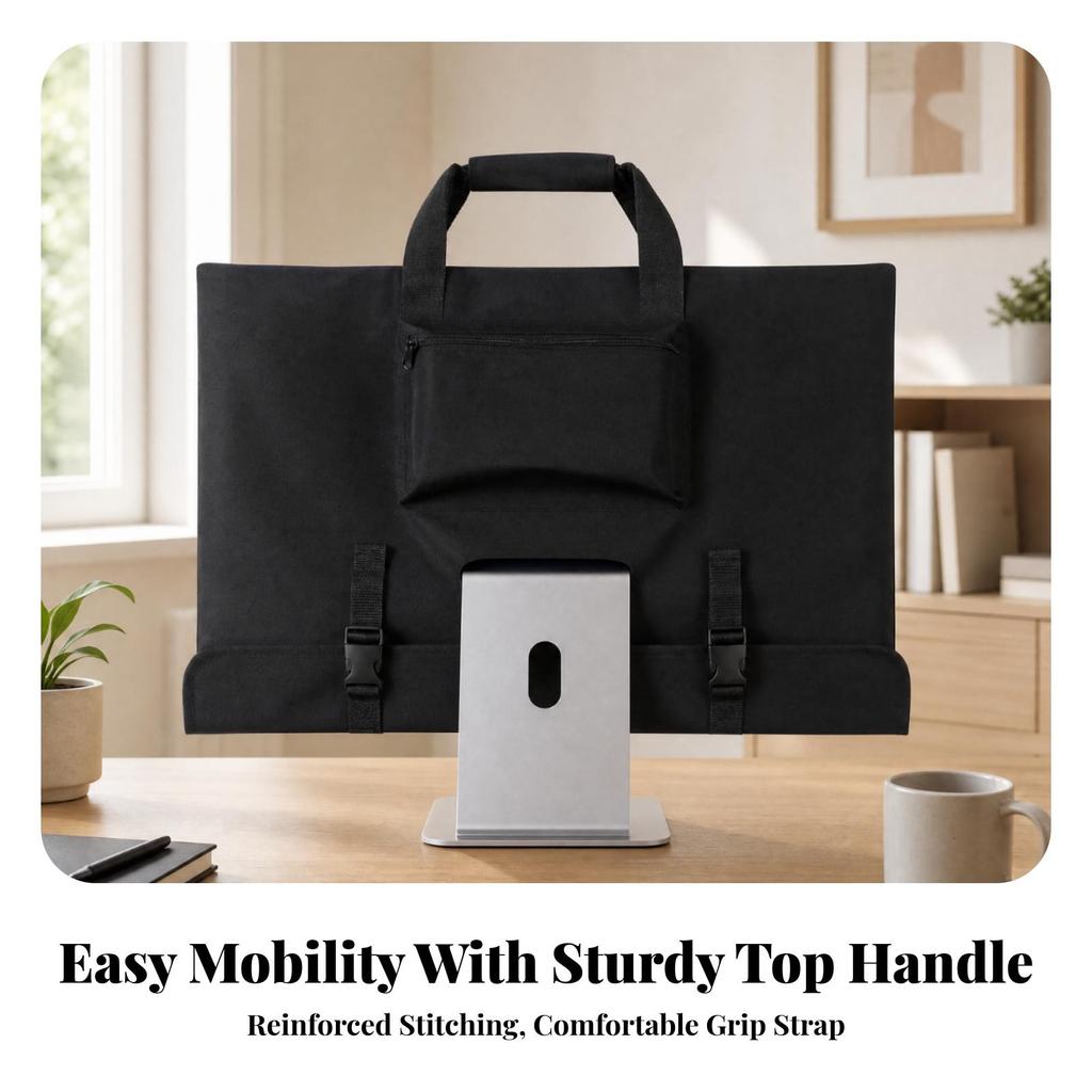 Integrated PC Carrying Sleeve with Compartments Adjustable Storage Bag Padded