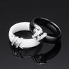 6MM Black White Dual X Diamond Ring Titanium Steel Ceramic Stainless Steel Creative Jewelry