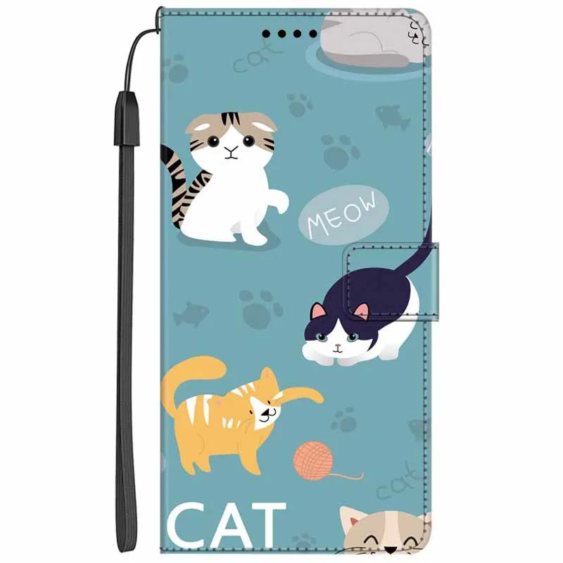 Flip Stand Leather Case For Oppo Reno13 F Lion Cat Wallet Book Funda For Reno13 F 4G 5G Cartoon Wallet Stand Phone Case Reno13 F