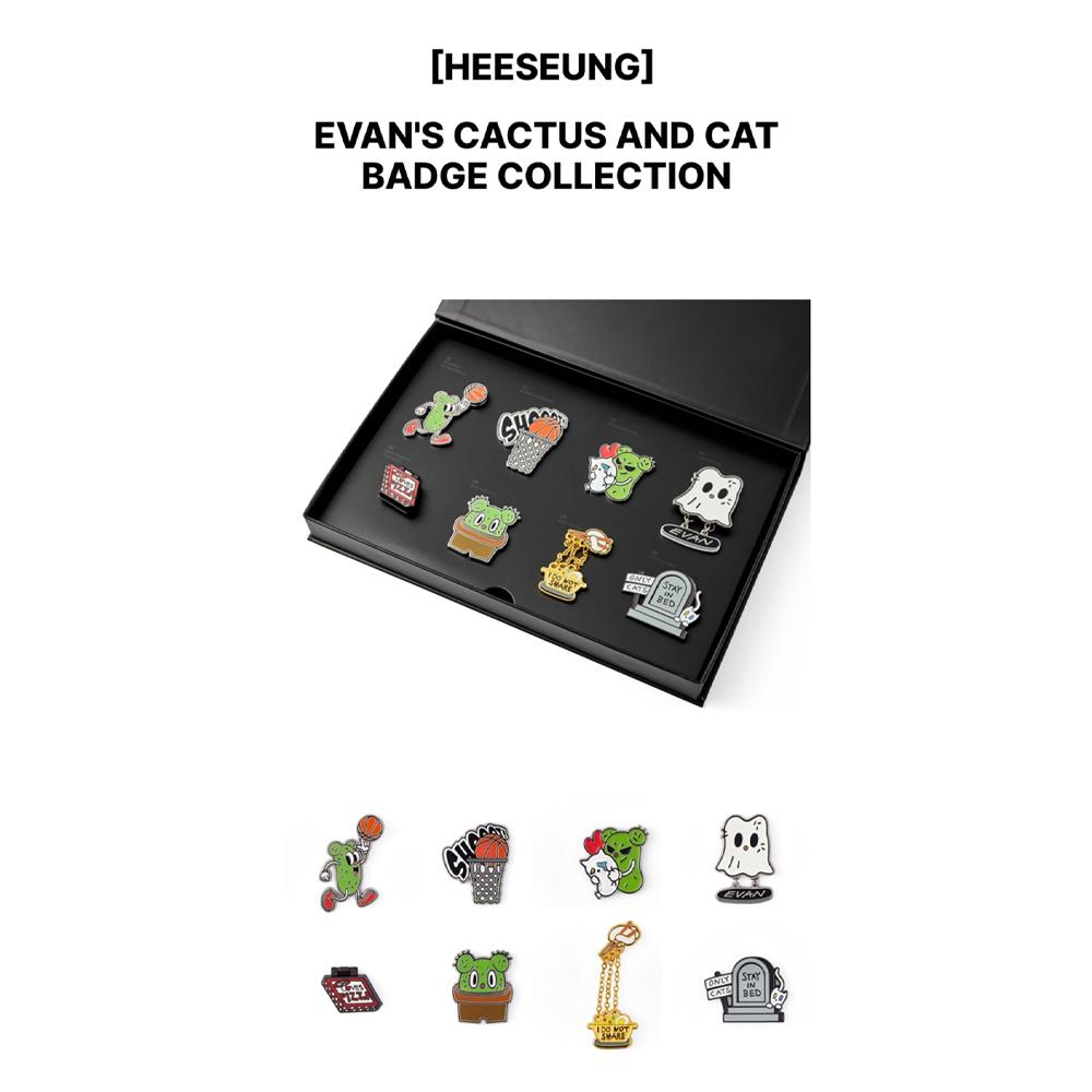 ENHYPEN [HEESEUNG] EVANs CACTUS AND CAT Badge Collection