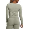 Under Armour Logo Print Fitted Short Sleeve Crewneck Sweatshirt Women sweatshirt Gray 1379150-504