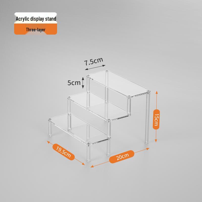 Acrylic Tiered Display Stand for Figurines and Blind Box Dolls - Transparent Home Organizer