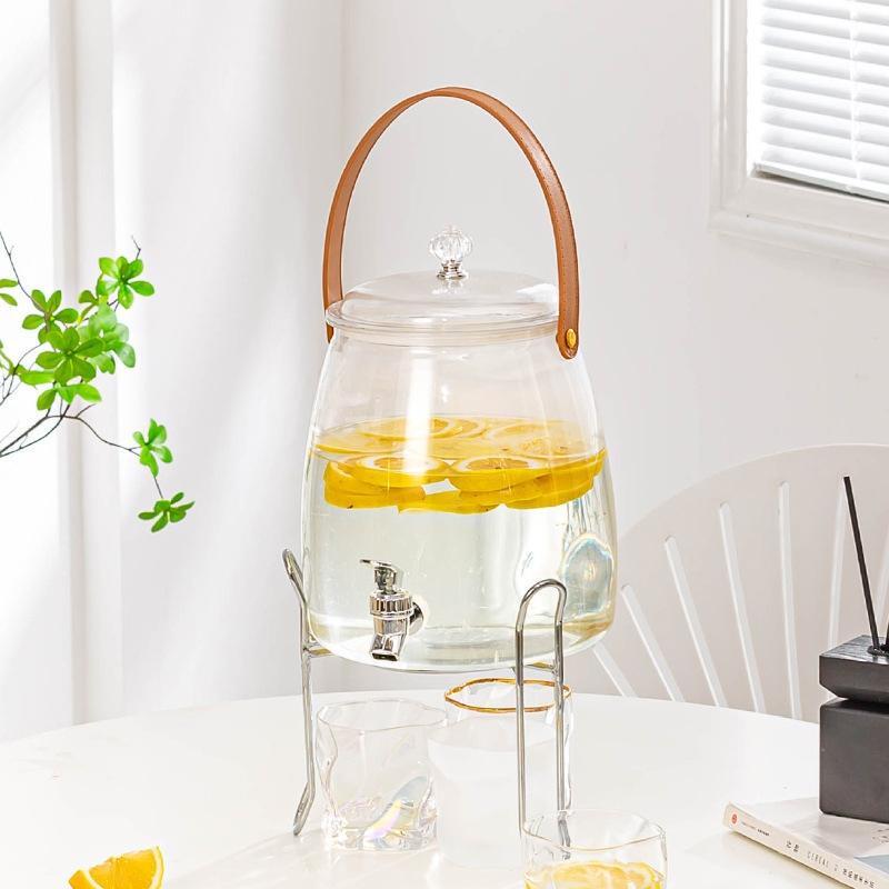 Large Capacity Cold Water Pitcher with Tap and Base