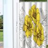 1pc yellow flowers shower curtain with metal grommets, polyester bath curtain widow curtain bathroom decor & accessories