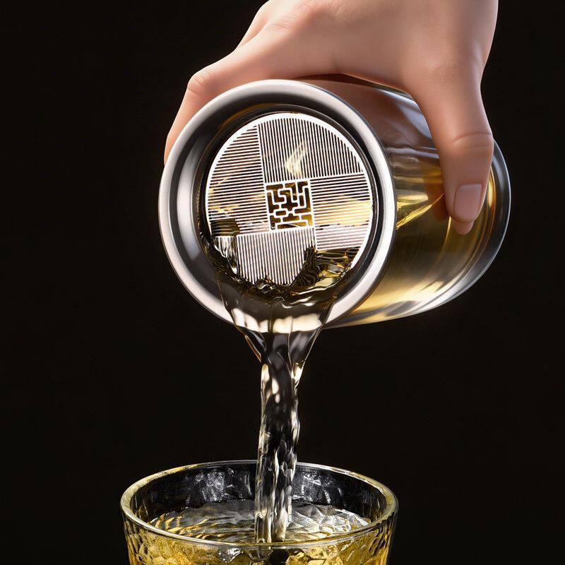 Double-Layer Glass Tea Infuser Set with Water Separator