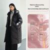 Ailiaiyi Women's Long Puffer Down Coat with Detachable Knit Collar