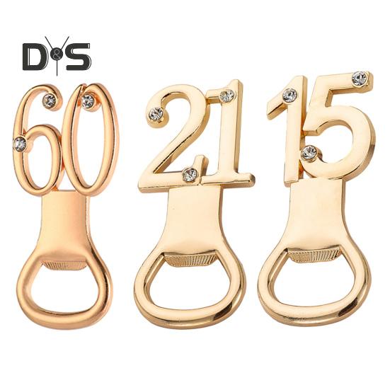 2Pcs Compact Bottle Opener Number 15/21/60 Unique Birthday Party Gift Manual Bottle Opener