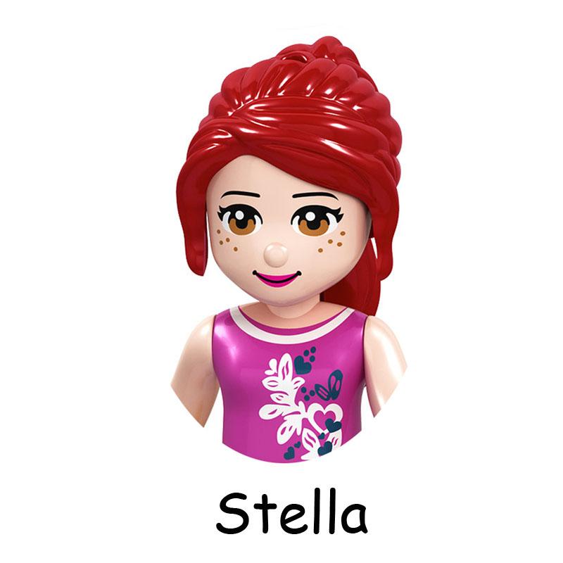 Non-Toxic Fairy Tale Princess Children Belle Beast Cinderalla Anna Olivia Model Figure Blocks Construction Building Bricks Toys For Children