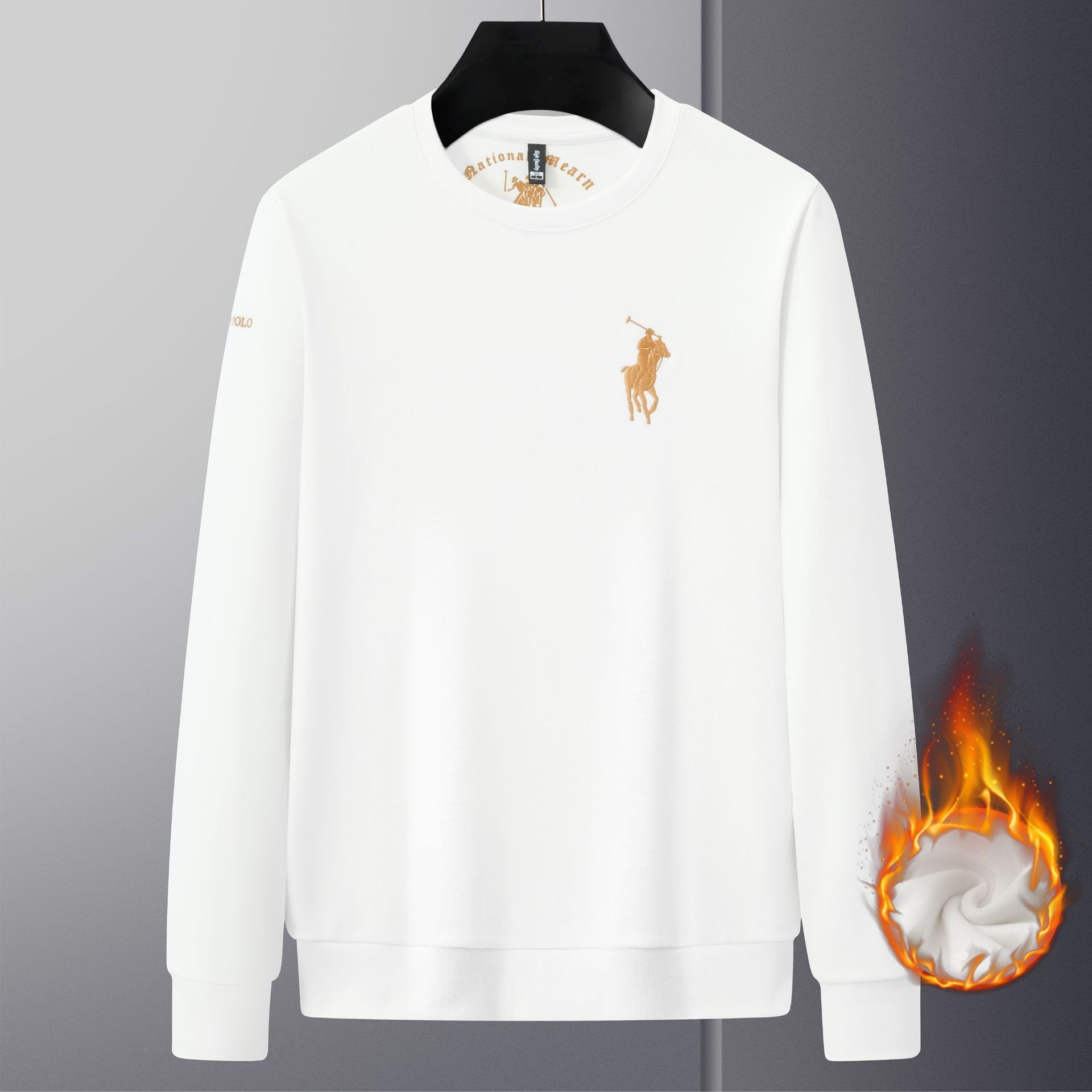 

Новый универсальный повседневный деловой свитер на весну и осень для мужчин с воротником-стойкой и длинными рукавами, повседневный свитер с капюшоном из жаккардовой вязки 4XL белый