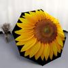 Golden Sunflower Design Wall Clock, Brighten Your Space with Style Umbrella, Cute Umbrella with Cute Design, Portable 3-Fold Compact Umbrella for Men