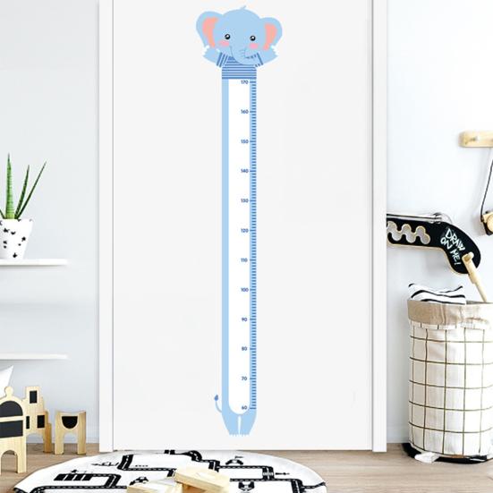 Cartoon Animal Height Measurement Sticker Peel Stick Self-Adhesive Bedroom Play Room Nursery Kindergarten Baby Growth Chart Ruler Decal