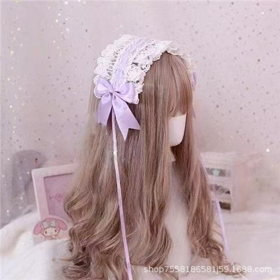 Lolita Flower Angel Bow Lace Headband - Versatile Hair Accessories
