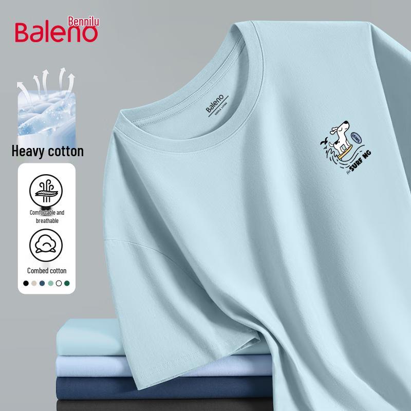 Baleno Men's Oversized Pure Cotton Short Sleeve T-Shirt with JPB Surfing Dog Print