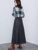 Skirt Wide Pleated Denim Skirt BLACK M [Beams Heart] Women's