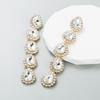 Women's Drop Earrings Alloy Inlaid Colored Rhinestones Long Premium Feel Temperament Earrings