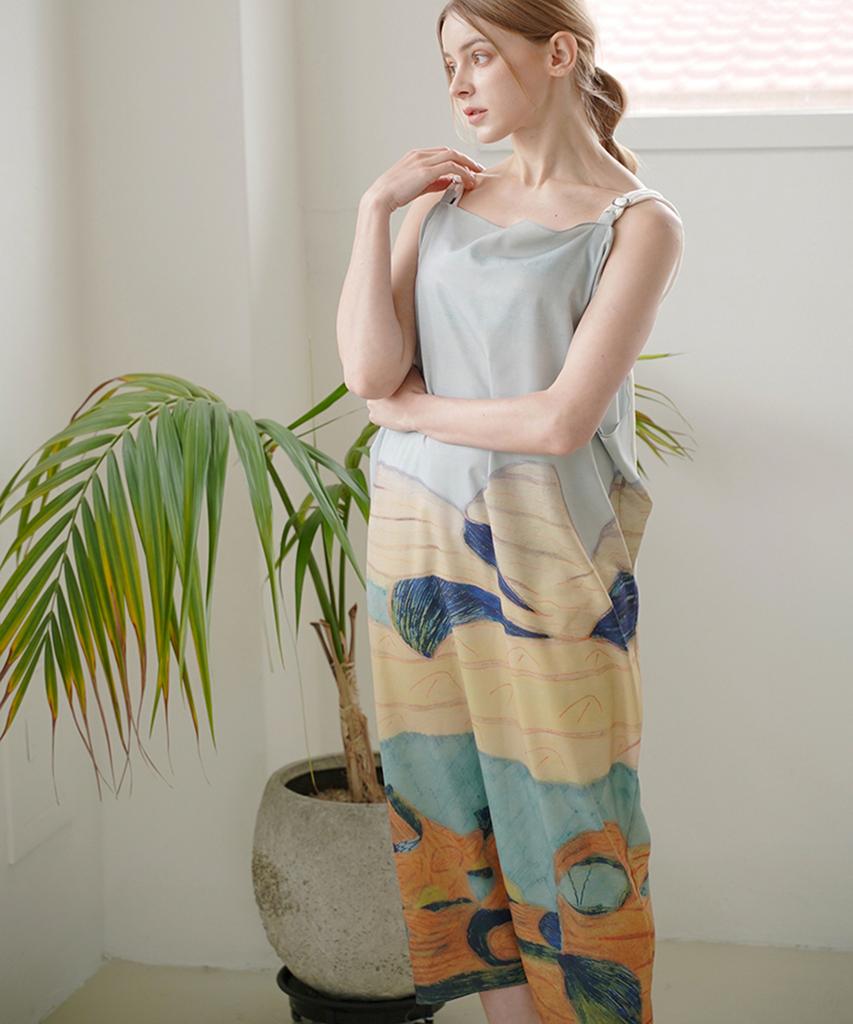 Raub Lounge Wear Print Dress_Blue