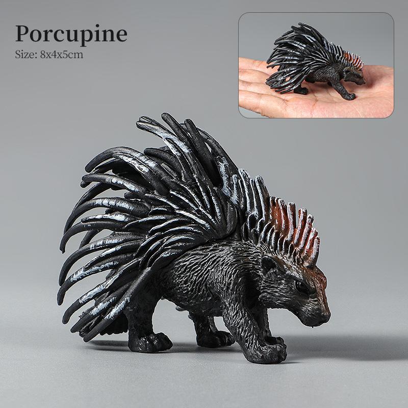Montessori Wild Animals Model Toy Set - Lion Elephant Antelope Action Figures Miniature Zoo Figurines Educational Kids Gift