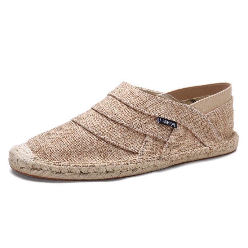 2025 Herren Canvas Schuhe Sommer Atmungsaktiv Mode Lässig Flache Slipper Fahren Lazy Bequem Espadrille Fischer Leinen Schuhe 78