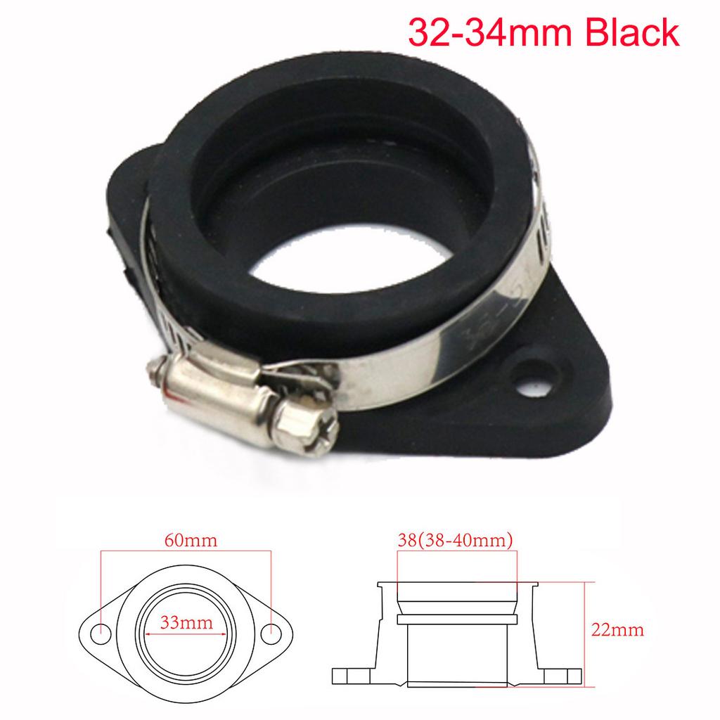 Motorcycle Pit Dirt Bike Carburetor Adapter Inlet Intake Pipe Rubber Fit for KEIHIN MIKUNI KOSO PE PWK 21-34mm Air Intake