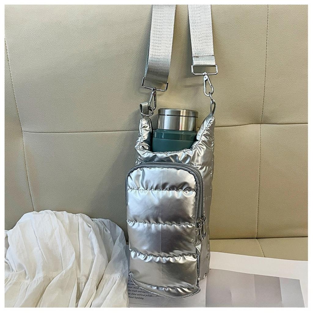 Portable Down Bottle Cover, Fashionable Insulation Foam Cup Cover, Multifunctional Kettle Protection Bag, Outdoor Waterproof Crossbody Bag