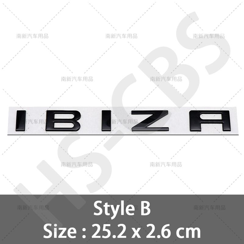 3D Metal Ibiza Emblem Car Rear Trunk Stickers Auto Body Decal Badge For Ibiza Letter Logo Decal Stickers Car Styling Accessories