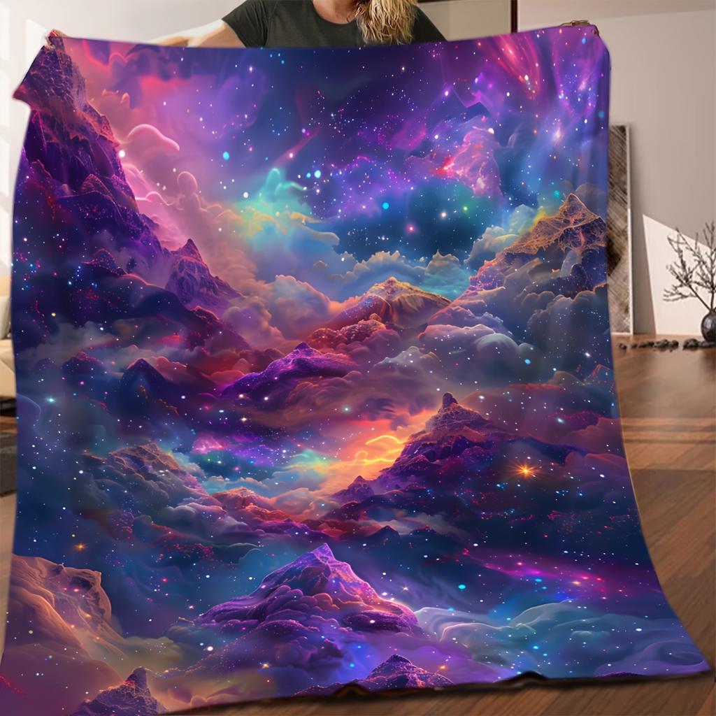 Fantasy Galaxy Space Nebula Print Art Blanket - Soft All-Season Multi-Purpose Throw for Home, Couch, Bed & Gift
