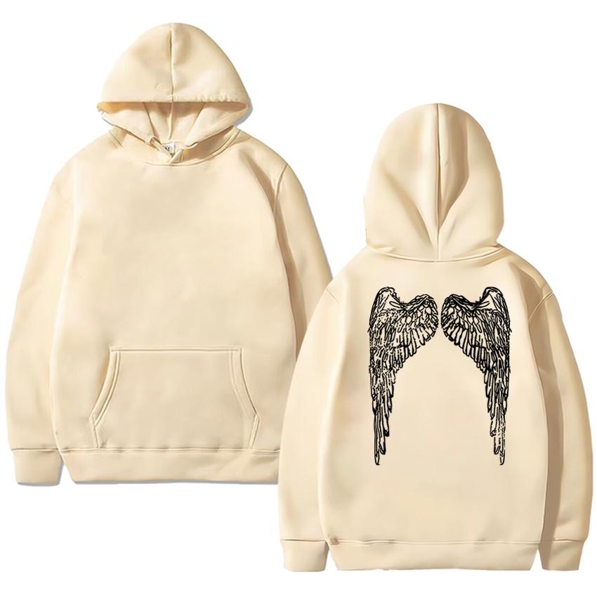 Unisex Punk Grunge Hoodie 2025 Double Sided Printed Streetwear Fleece Pullover Sweatshirt for Men And Women moto