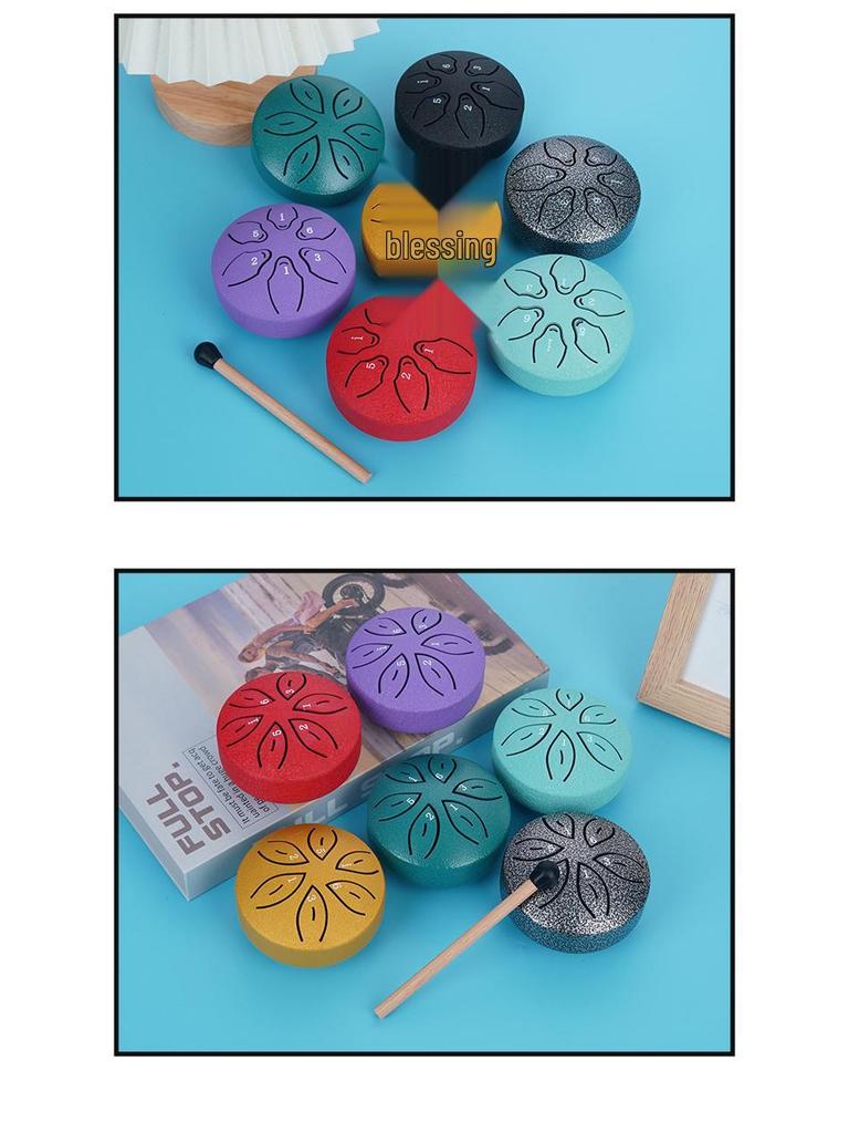 Mini 3-Inch Steel Tongue Drum for Beginners - Children's Percussion Instrument