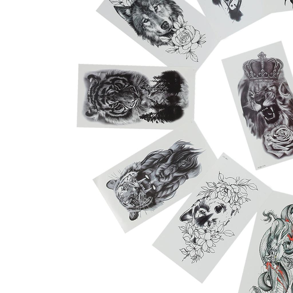 16 Sheet Animal Pattern Temporary Tattoo Sticker Men Waterproof Tattoo Sticker Accessory