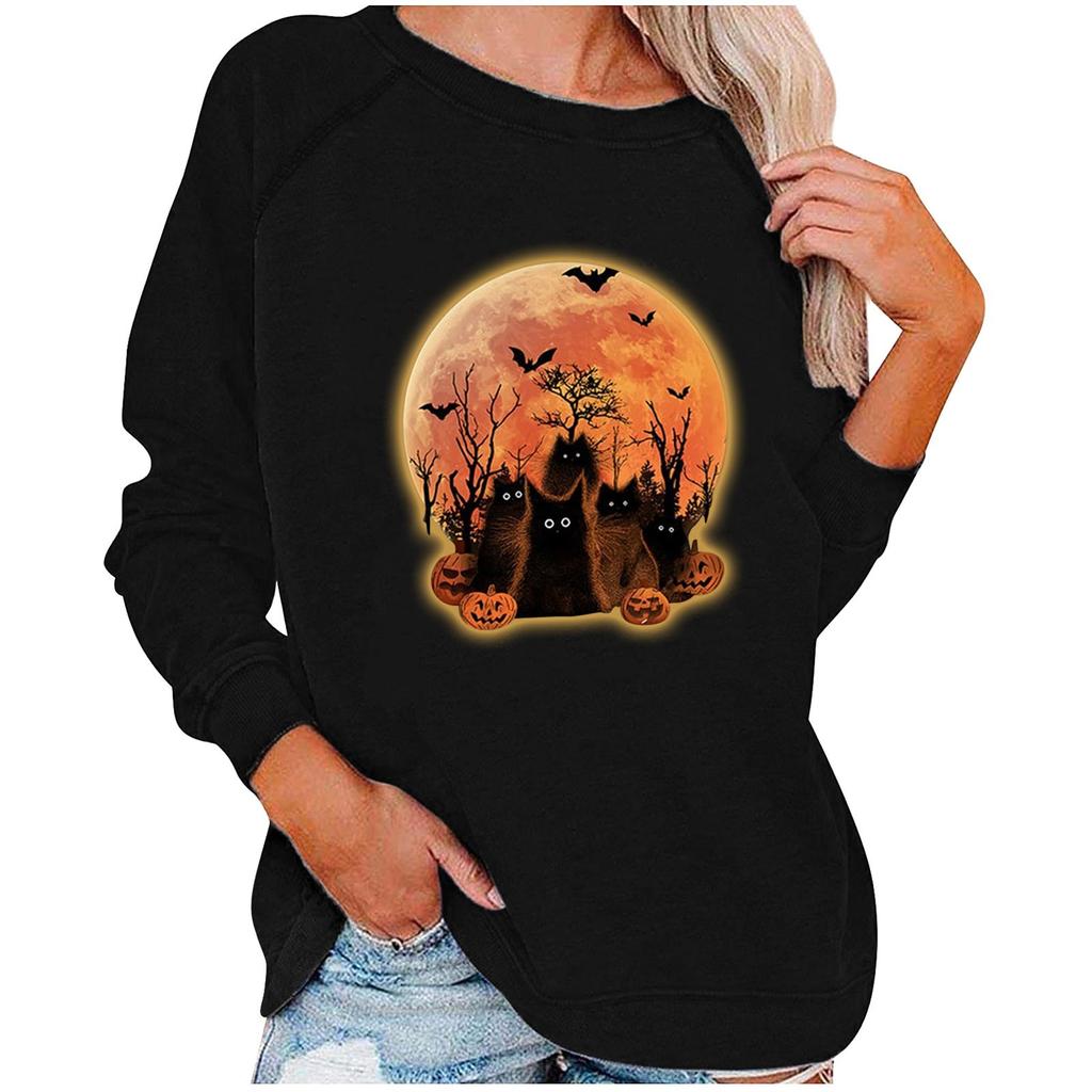 Dámská ležérní móda 2022 Halloween svetr s dlouhým rukávem