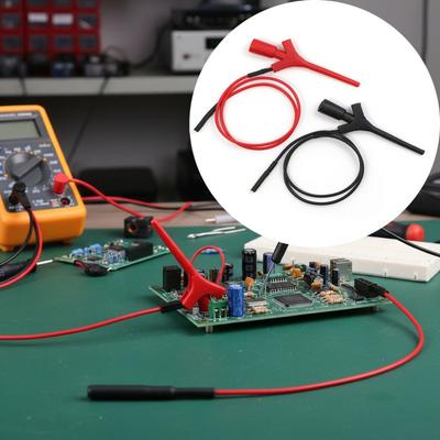 Gold Plating Multimeter Test Hook Mini Size 2mm Hole Socket Test Probe Long-lasting Connection Black Red Test Clip