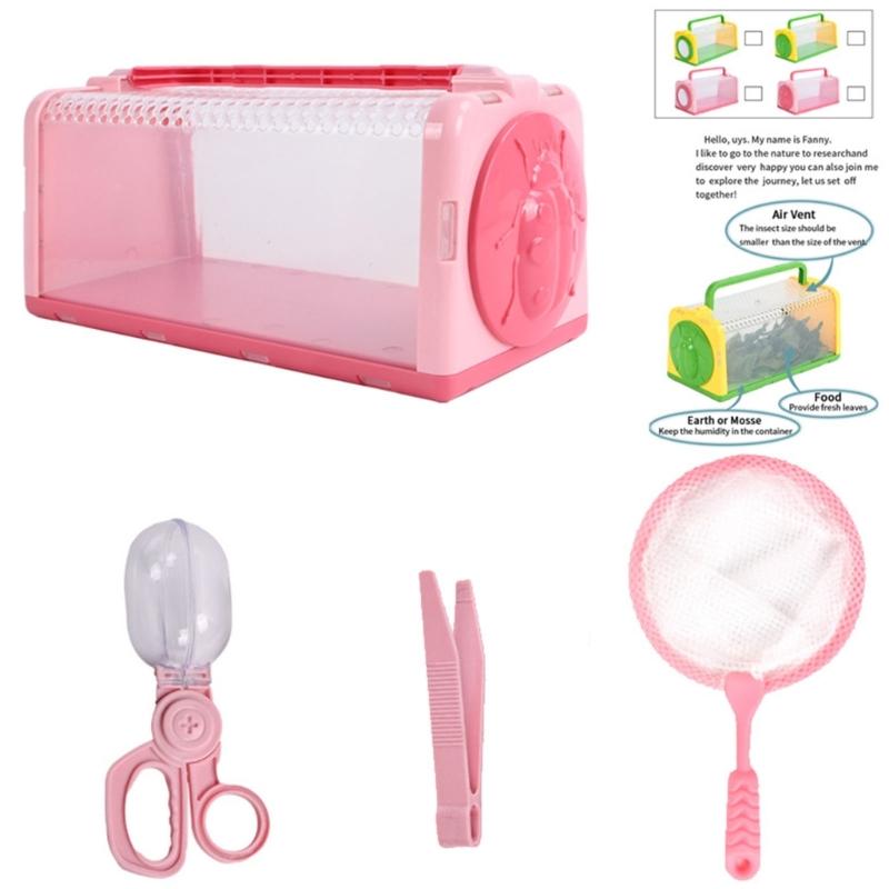 Educational Insect Exploration Kits with Catcher Net and Tweezers for Kids Science Nature Exploring Outdoor Activity Toy