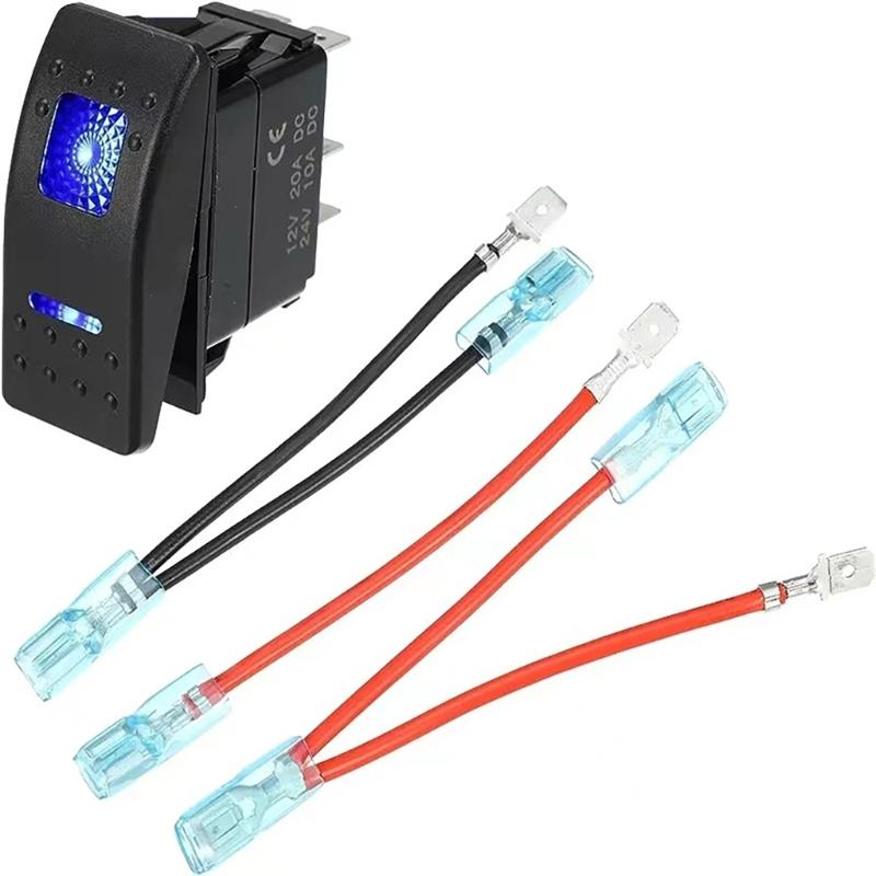 LED Light Waterproof Boats Marine Toggle Switches 5 Pins 2 Position Rocker Toggle Switches for Trucks Auto Motorcycle