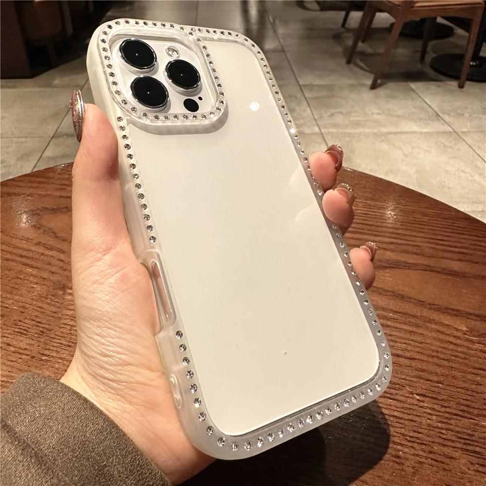Luxury Diamond Bling Rhinestone Clear Case For For Iphone 16 15 14 Plus 13 12 11 Pro Max Shockproof Hybrid Acrylic Protection Cover