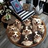 Border Collies Runder Teppich, Teppich für Wohnzimmer Schlafzimmer Sofa Spielzimmer Dekor, Rutschfeste Bodenmatte