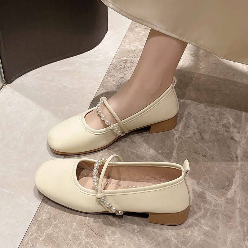 Mary Jane shoes with skirt soft-soled maternity shoes 2025 summer new gentle shoes flat single shoes women