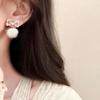 Women's Snowflake Drop Shine Earrings [Silver Needle]