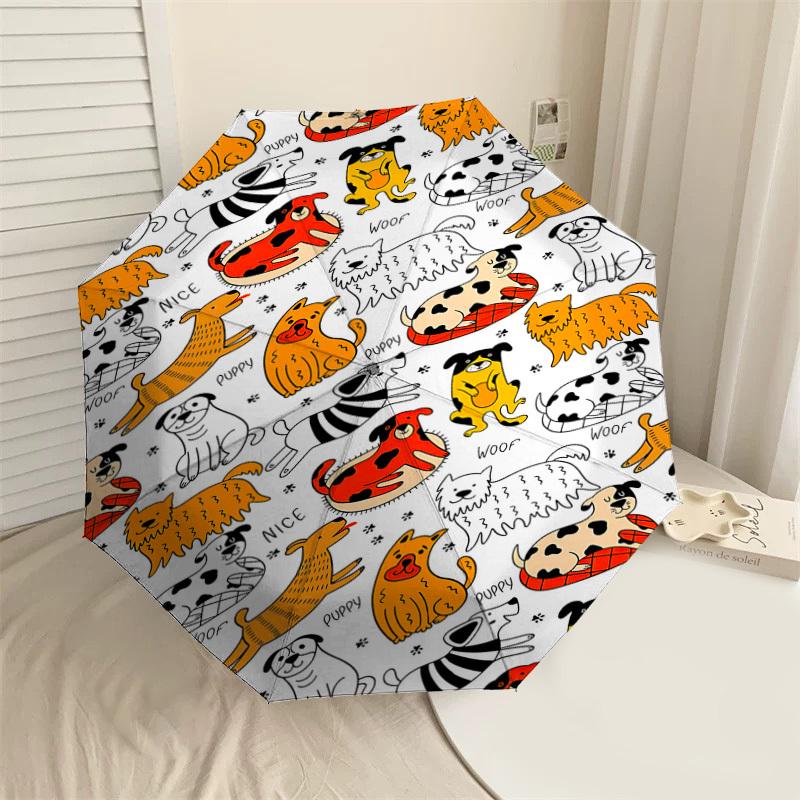 

1PC Dogs Nice Automatic Open/Close Umbrella with Windproof, 8-Rib Sturdy Canopy, Durable Ribs, Fashionable Design1341A